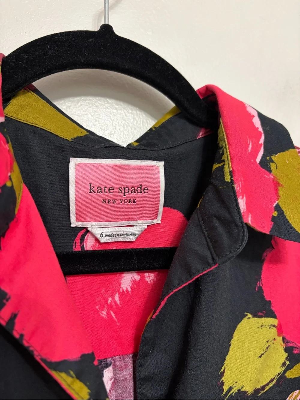 Kate Spade New York Just Rosy Hostess Button Down Shirt Dress - Size 6